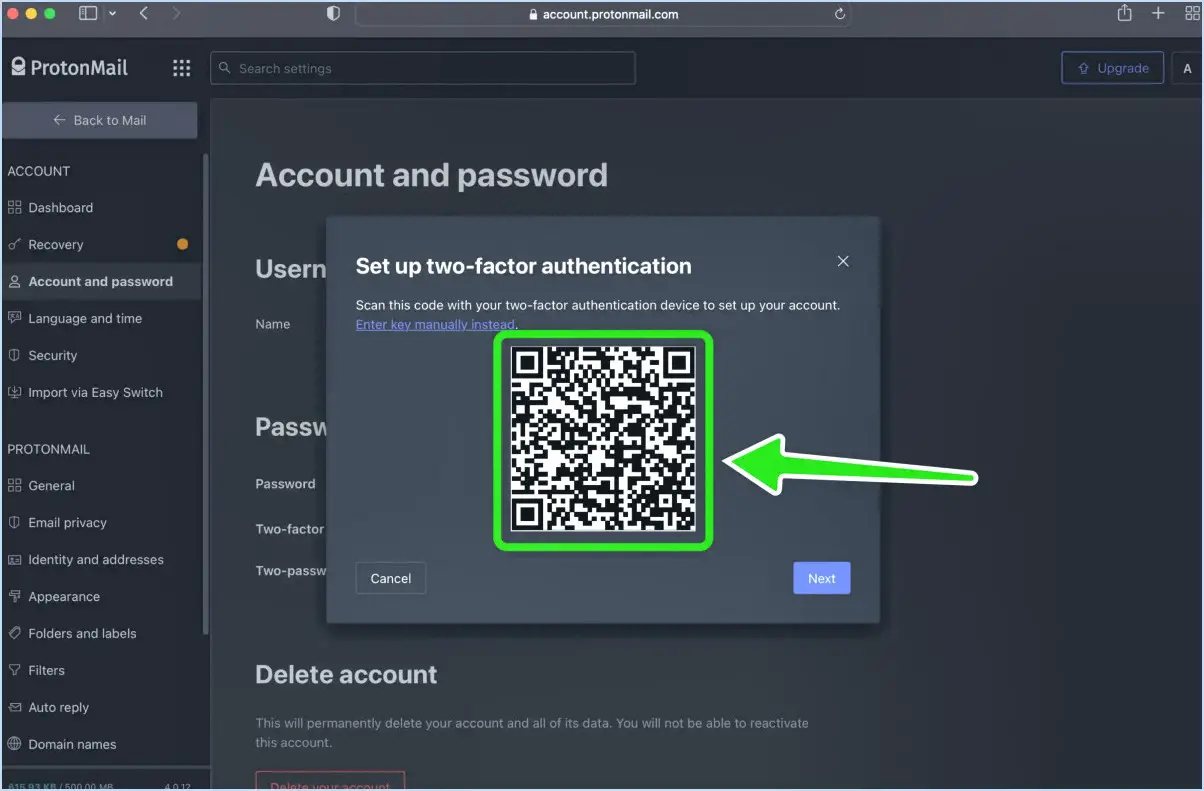 ProtonMail : Comment activer l'authentification à deux facteurs?