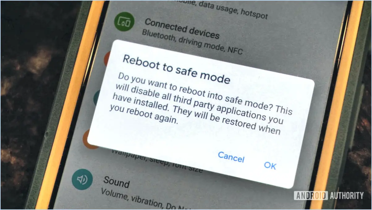 Redémarrer votre téléphone Android en mode sans échec pour résoudre le problème?