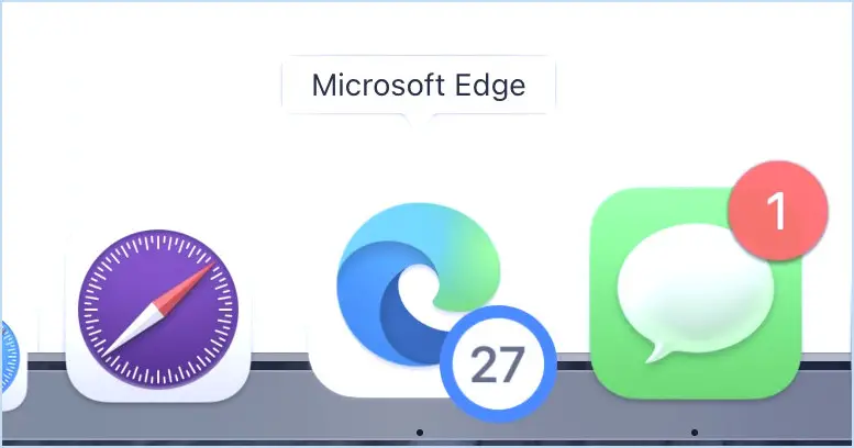 Numéro de badge mystérieux sur l'icône Edge dans MacOS Dock