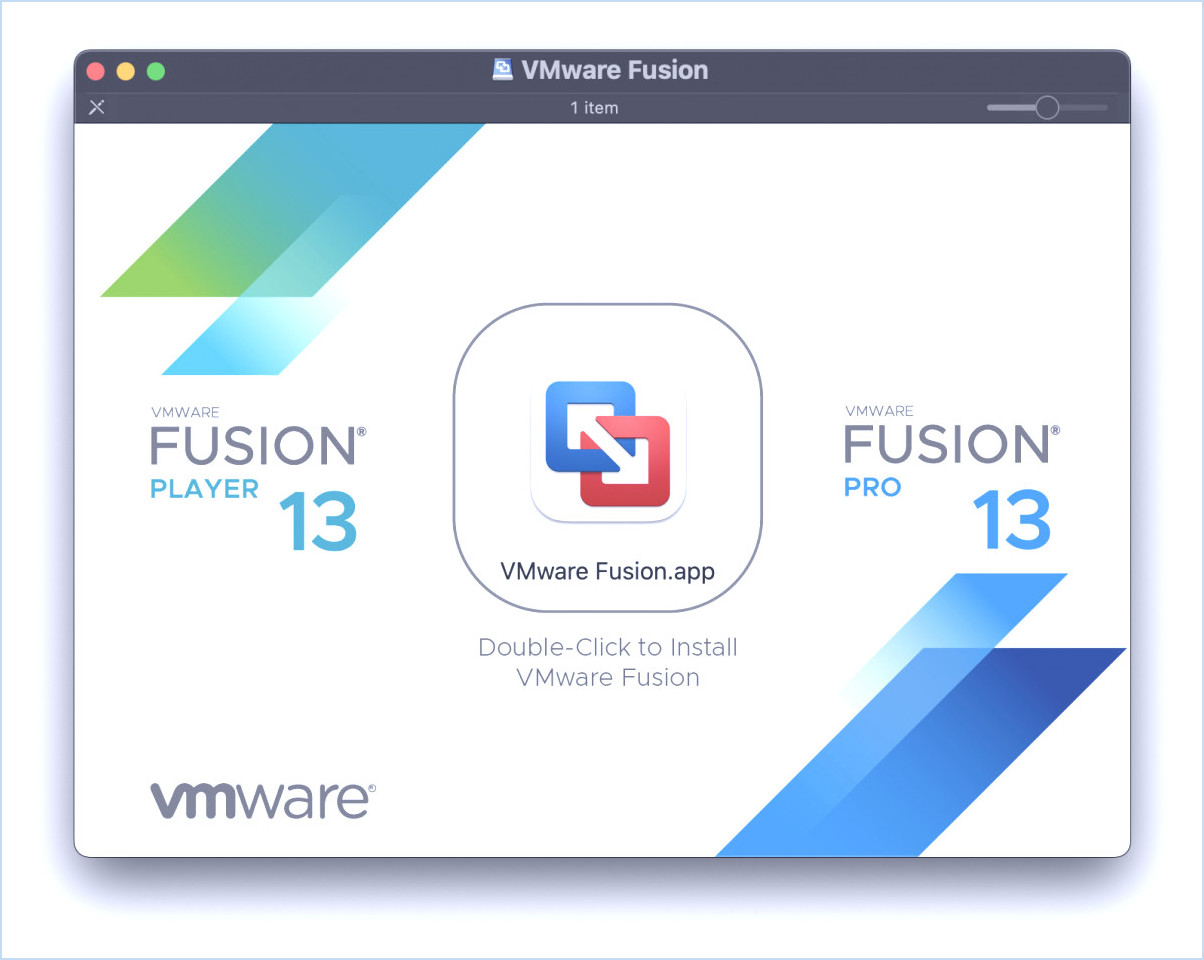 Lancez le programme d'installation de VMware Fusion Pro