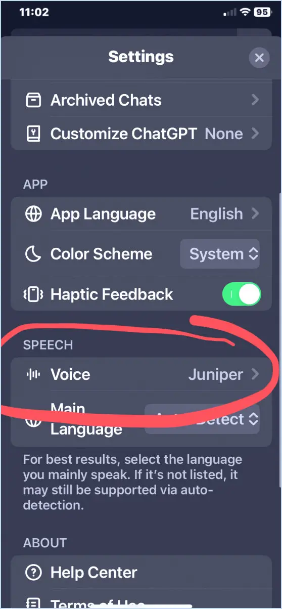 Appuyez sur la voix pour changer la voix de Chatgpt