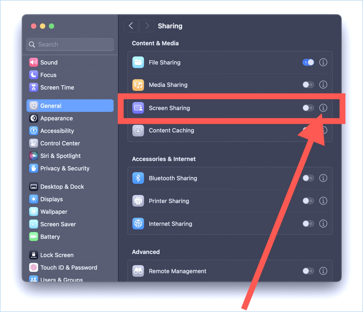 Comment permettre le partage d'écran dans MacOS Sonoma