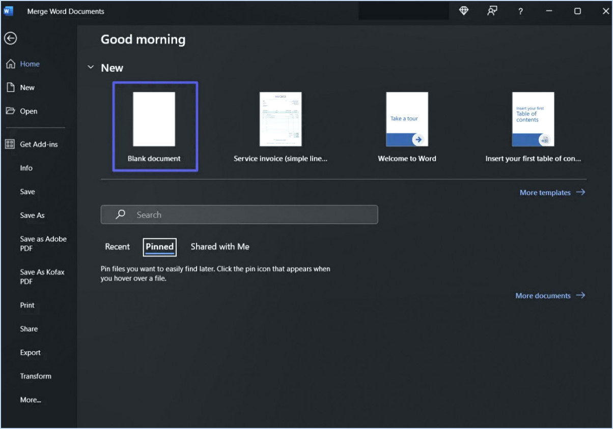 Comment combiner des documents Word?