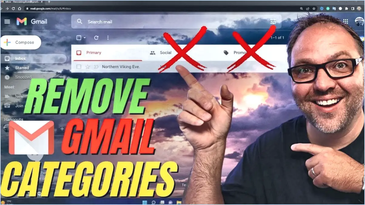 Comment désactiver rapidement les onglets dans gmail?