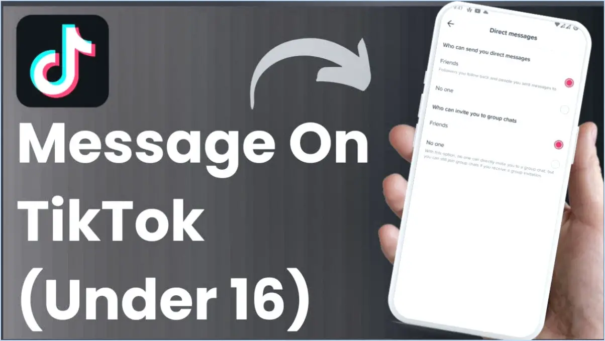 Comment envoyer un message direct sur tiktok pour les moins de 16 ans?