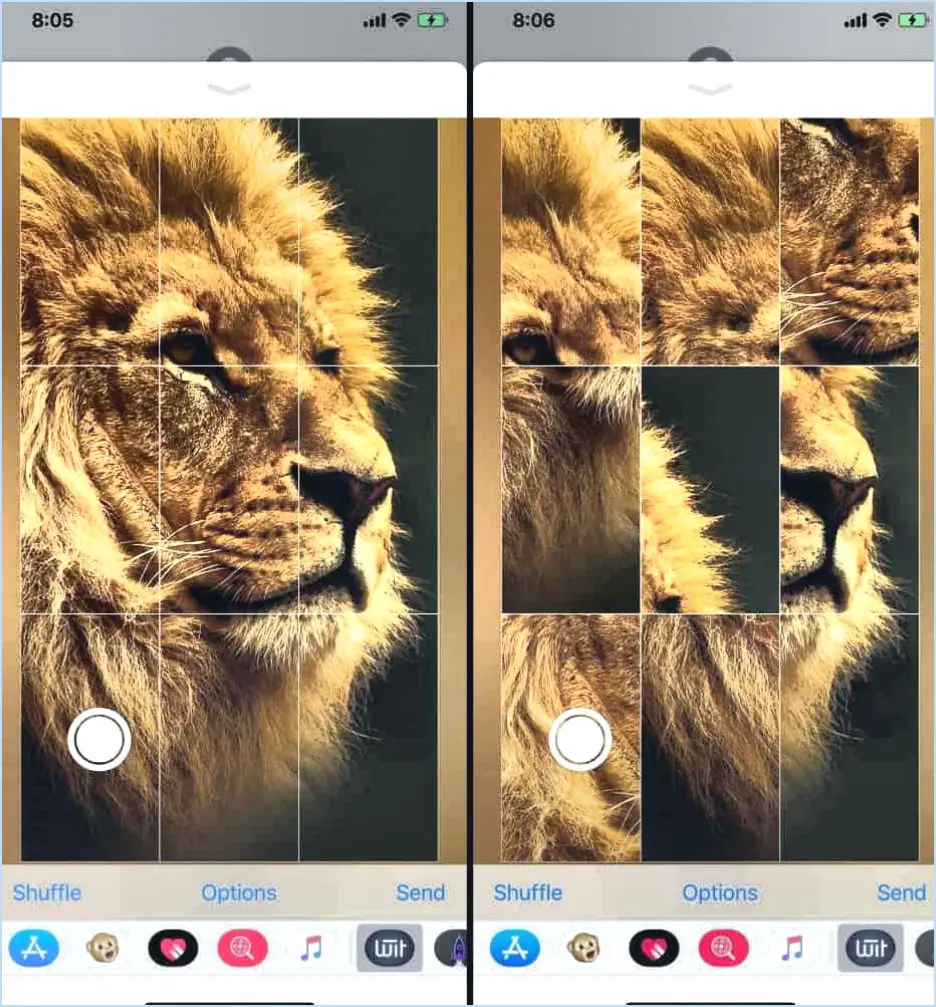 Comment envoyer une image puzzle imessage iphone?