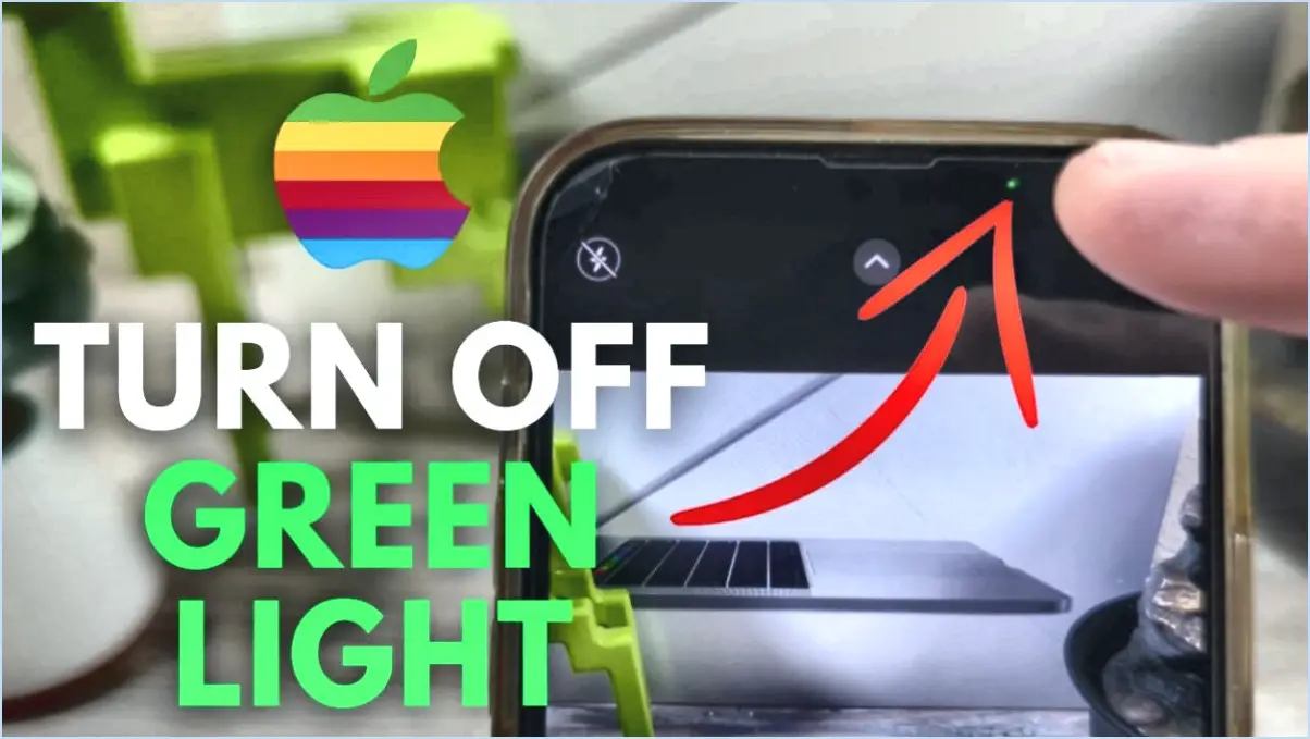 Comment éteindre la lumière verte sur l'iphone?