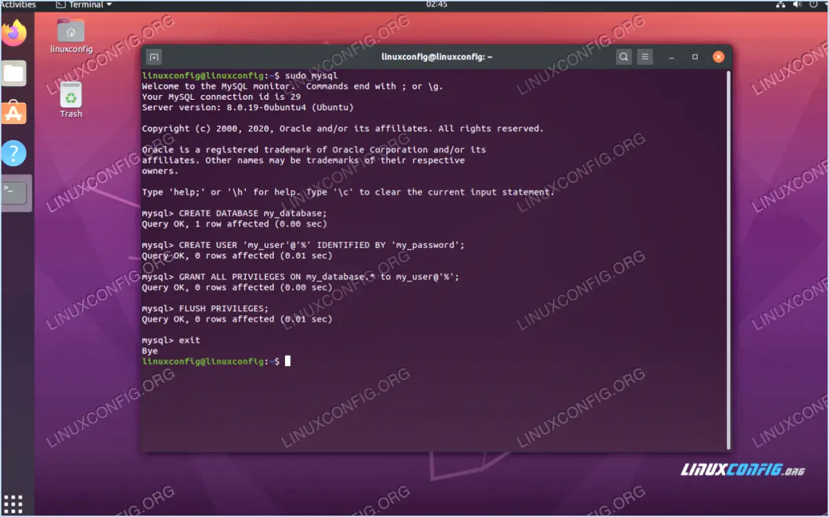 Comment installer mysql sur ubuntu 20 04 lts?