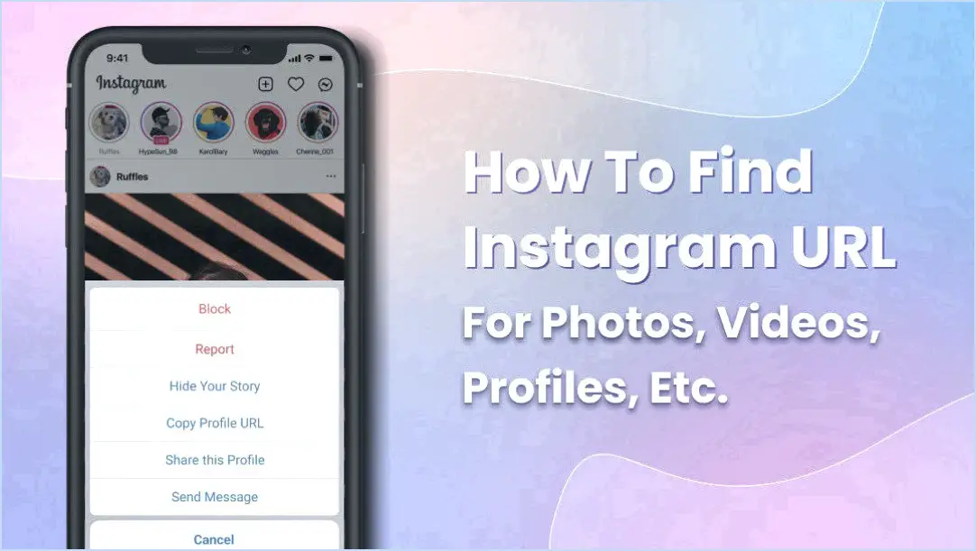 Comment obtenir le lien de votre profil instagram à partir de l'application?