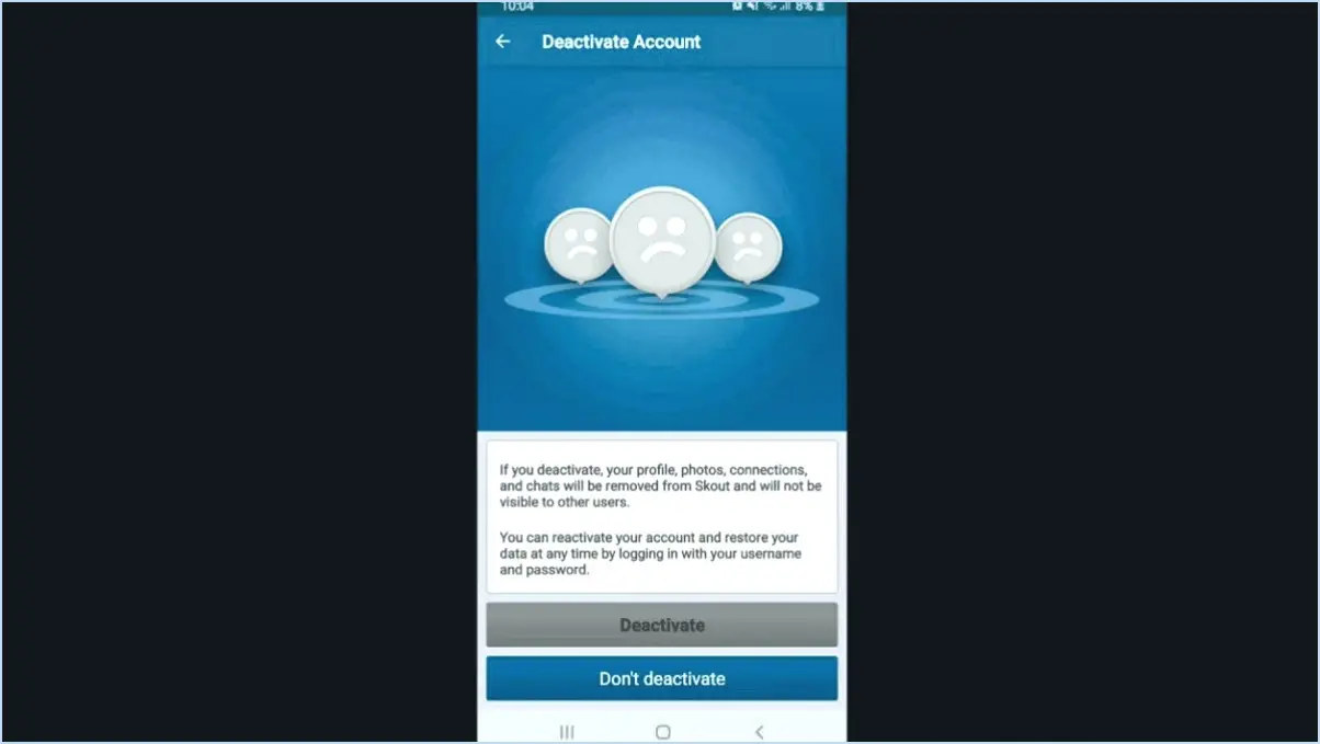 Comment réactiver mon compte skout?