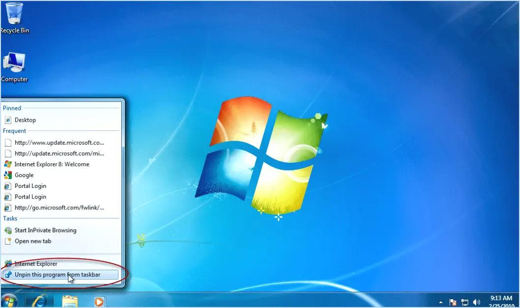 Comment récupérer la barre de lancement rapide dans la barre des tâches de Windows 7?