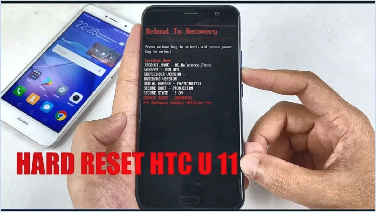 Comment réinitialiser le HTC U11?