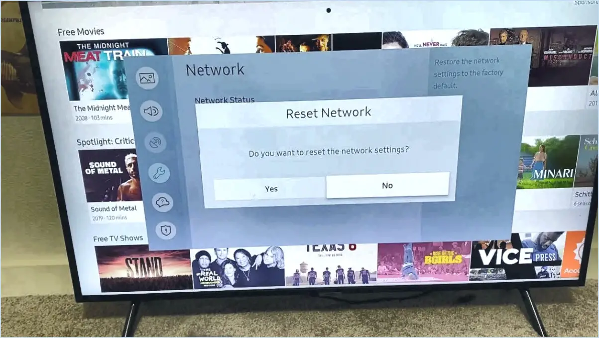 Comment réinitialiser le wifi sur la smart tv de samsung?