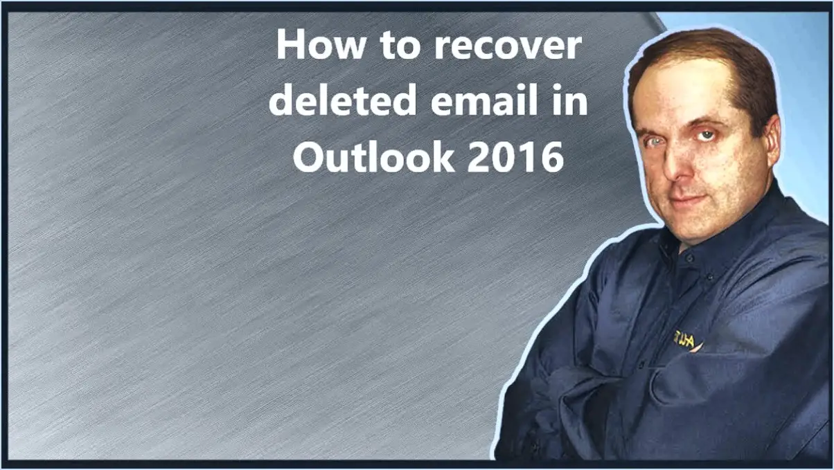 Comment restaurer les emails dans outlook 2016?