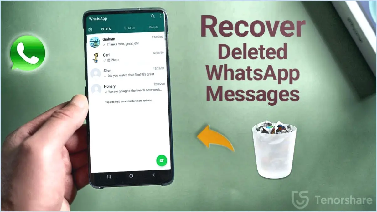 Comment restaurer les messages whatsapp supprimés d'un contact?