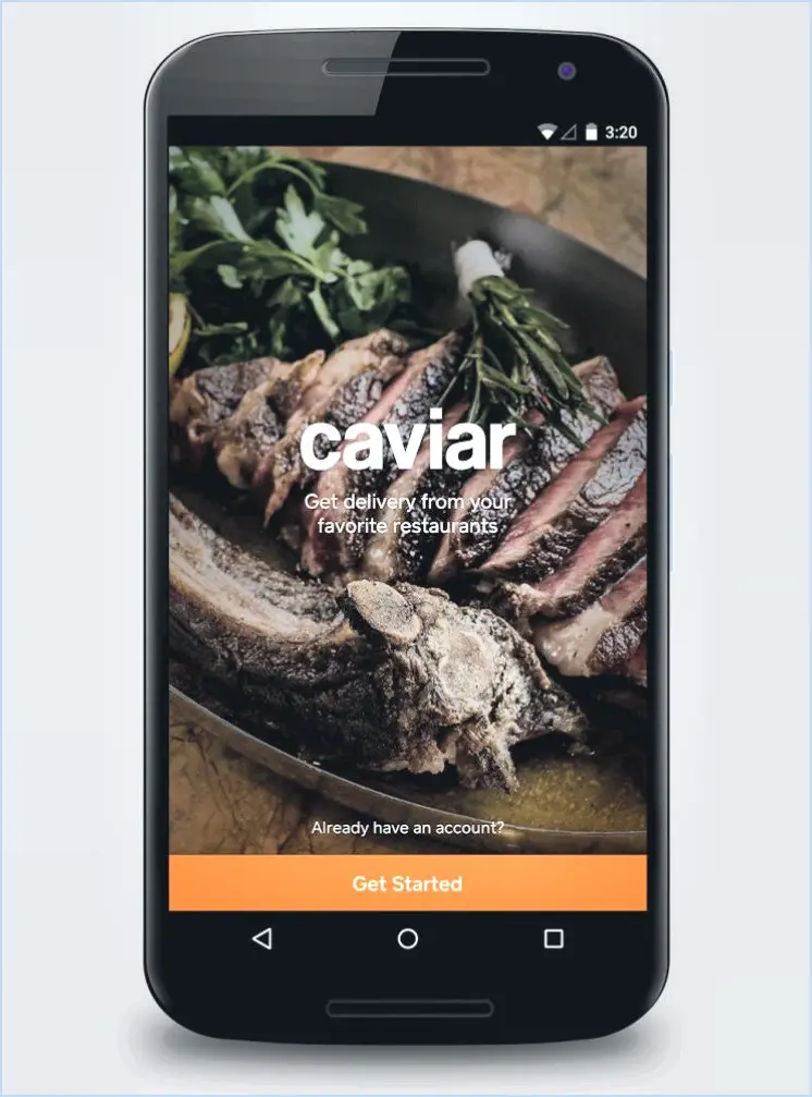 Comment s'inscrire à Caviar App Android?