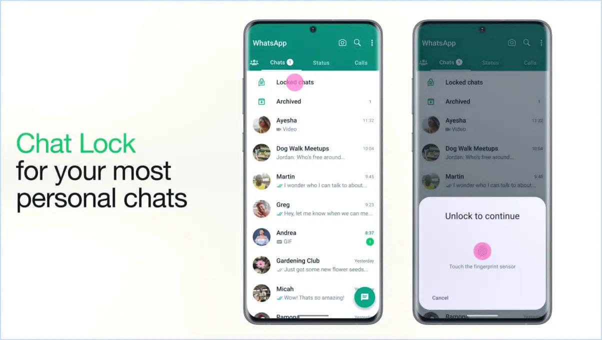 Comment verrouiller un chat particulier dans whatsapp pour android?