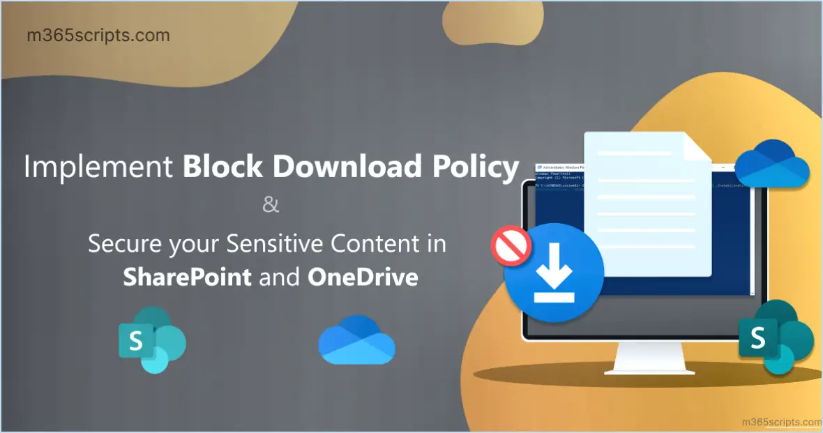 Le téléchargement des blocs SharePoint et OneDrive est manquant?