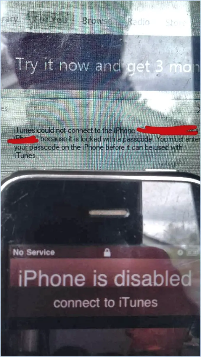 L'iphone est verrouillé par un code d'accès, itunes ne peut pas se connecter à cet iphone?