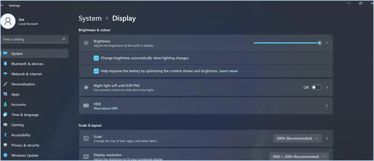 Windows 10 : corriger les changements de luminosité de l'écran lorsque l'ordinateur portable est branché?