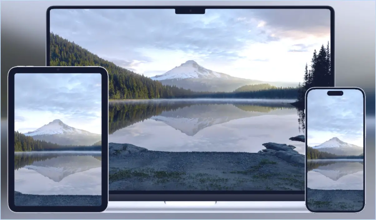 Apple Vision Pro Trillim Lake reflétant le papier peint des environnements de capuche MT