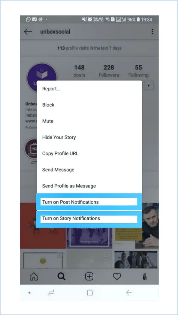 Comment désactiver les notifications d'instagram pour un seul compte?