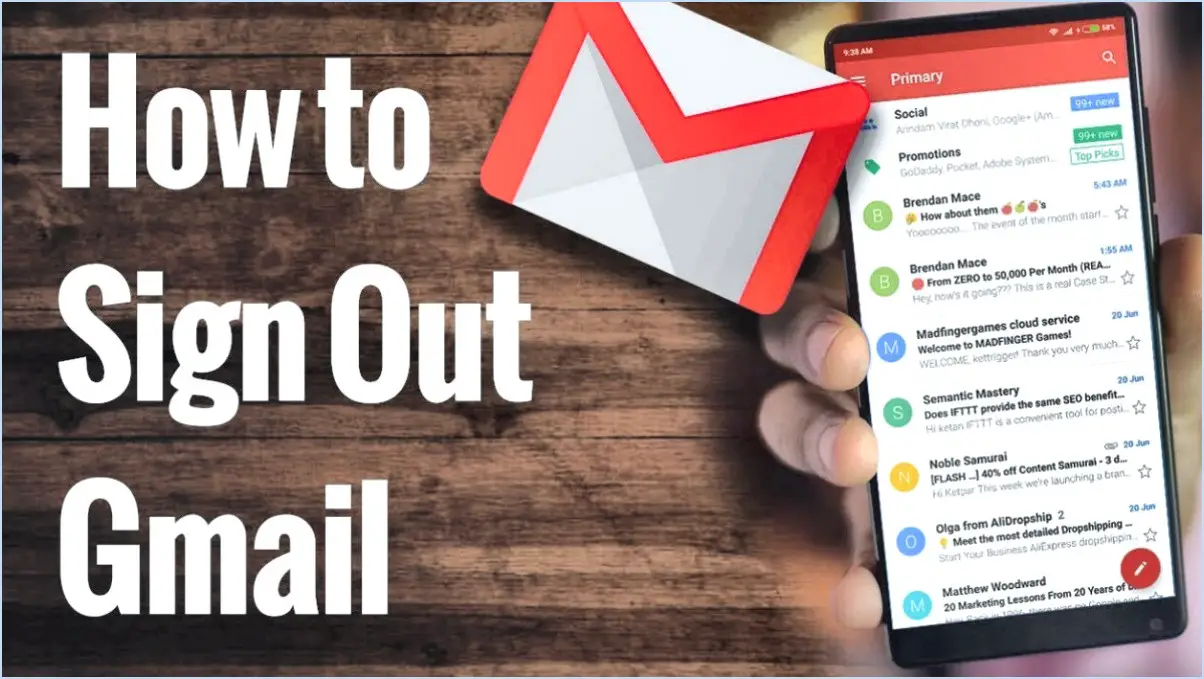 Comment me déconnecter de Gmail sur mon téléphone vivo?