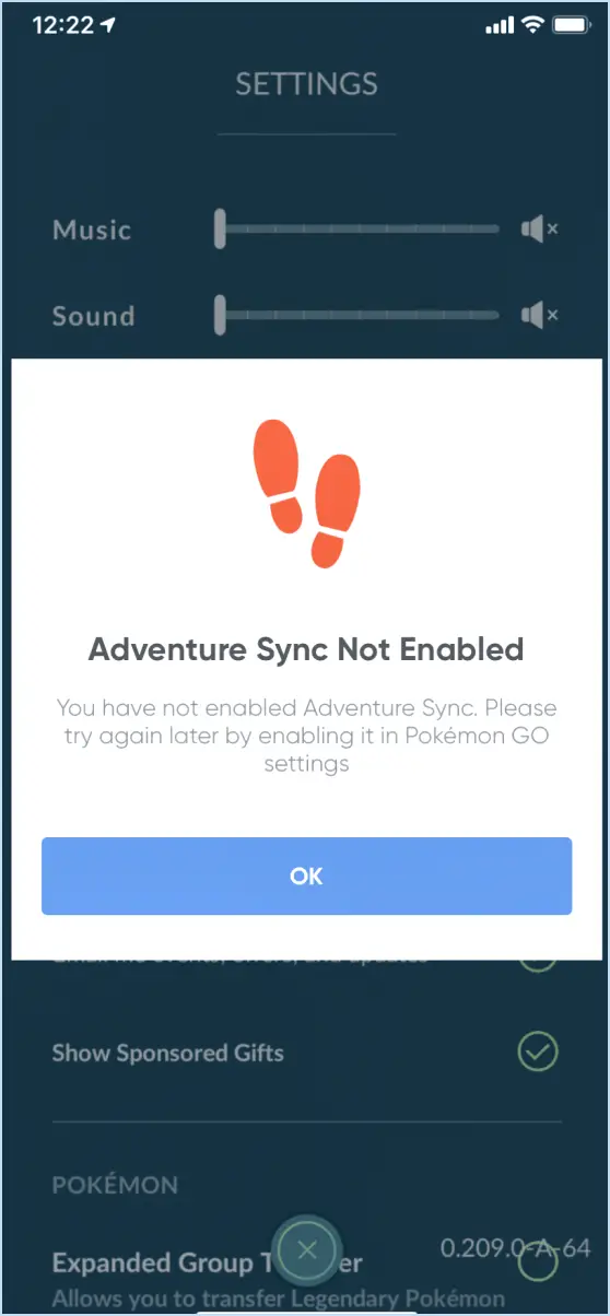 La synchronisation de pokemon go adventure ne fonctionne pas?
