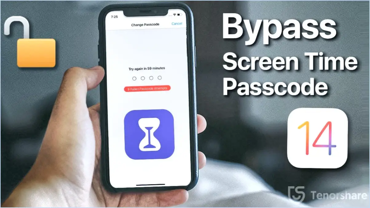 Comment contourner le code d'accès au temps d'écran?