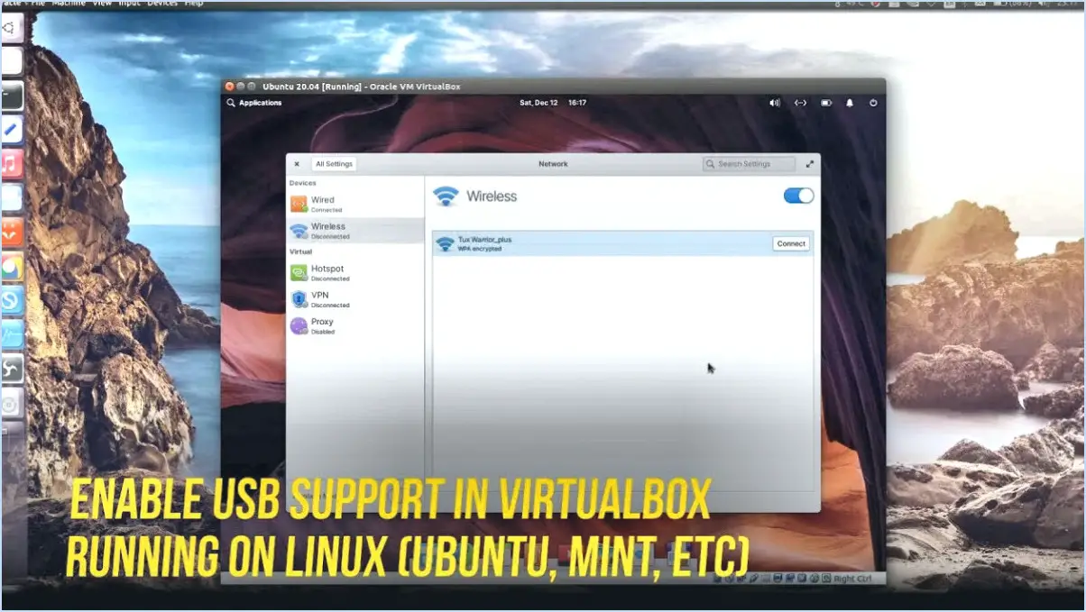 Comment installer le support usb dans virtualbox?