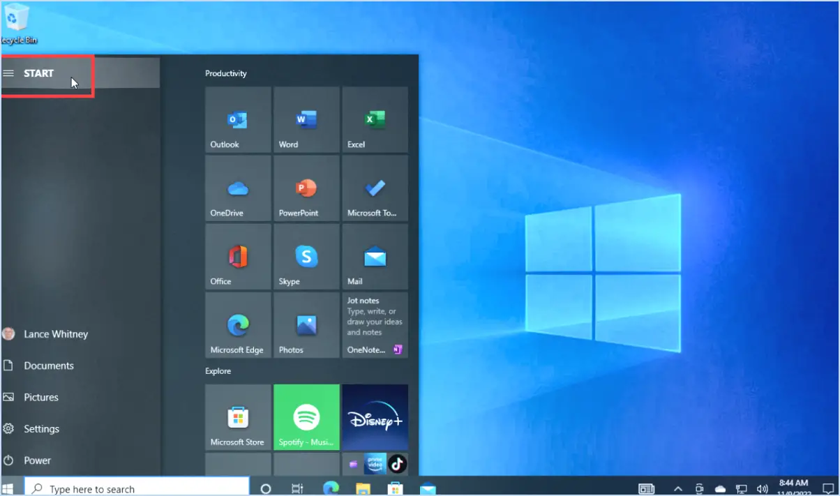 Comment réduire ou agrandir le menu démarrer de windows 10?