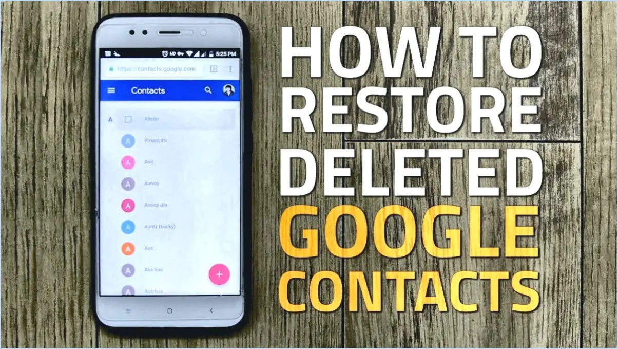 Comment restaurer les contacts de google drive vers l'iphone?