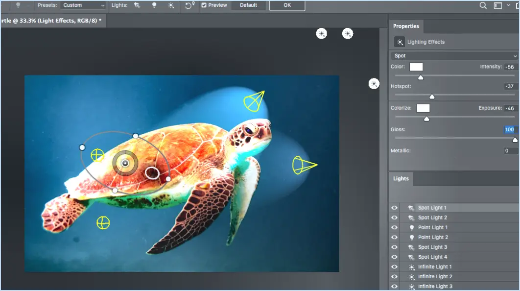 Pourquoi ne puis-je pas utiliser les effets de lumière dans photoshop?