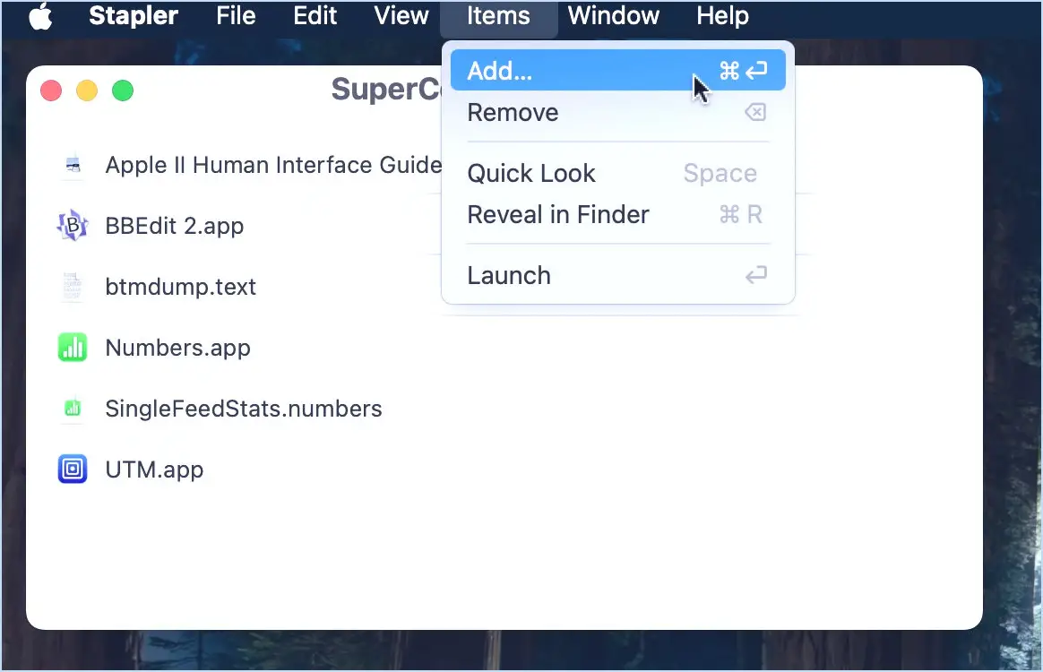 À l'aide de Stapler sur Mac, vous pouvez ajouter et supprimer les applications et les fichiers ou les lancer tous directement facilement