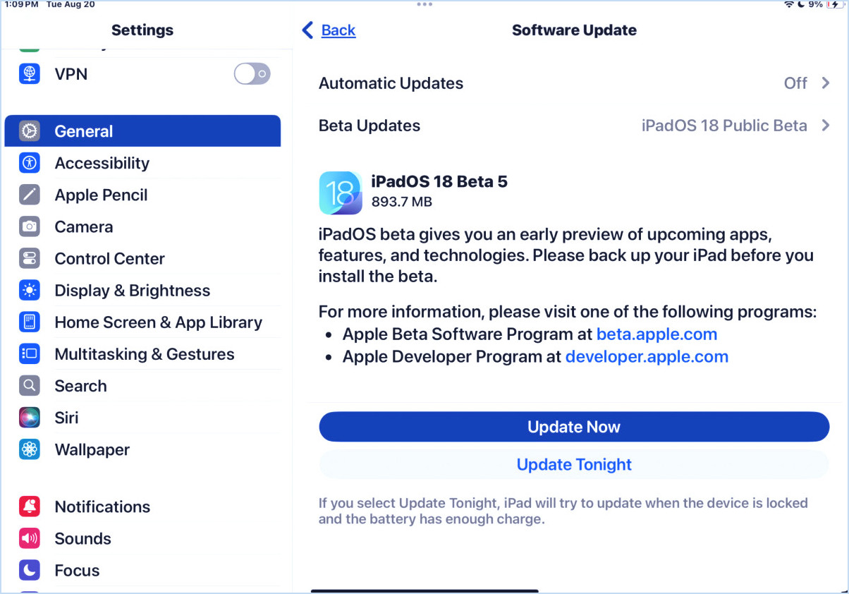 iOS 18 Beta publique 5