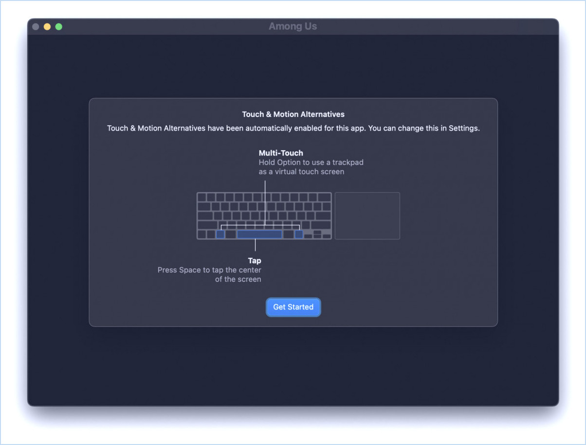 Parmi les commandes américaines sur Mac sont différentes car il n'y a pas d'écran tactile