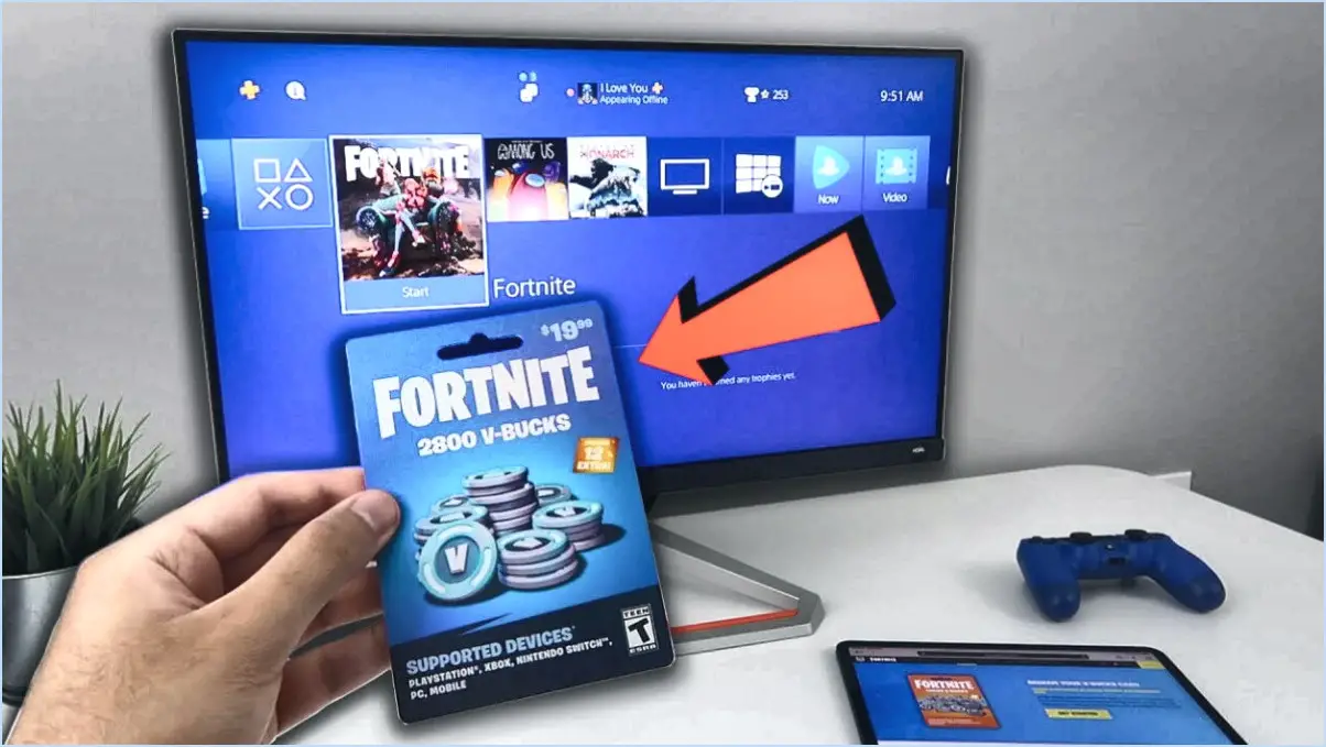 Comment ajouter une carte cadeau fortnite sur ps4?