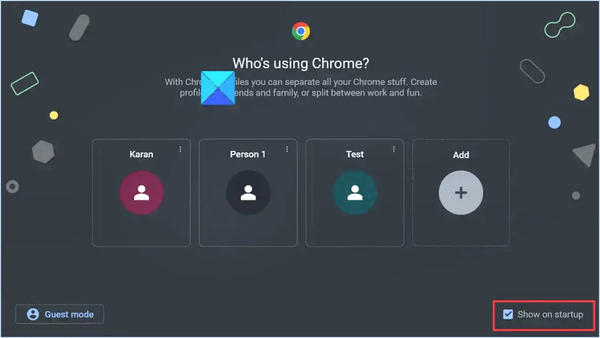 Comment désactiver le sélecteur de profil Chrome au démarrage?