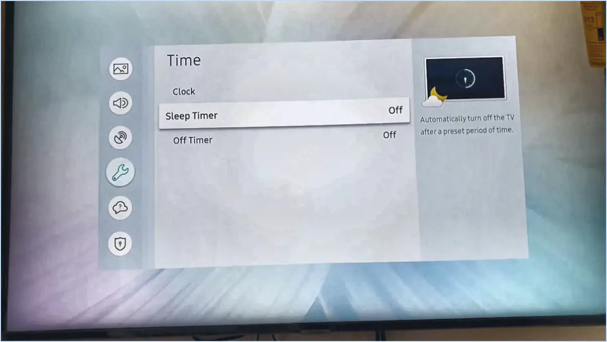 Comment mettre une minuterie sur une tv samsung?