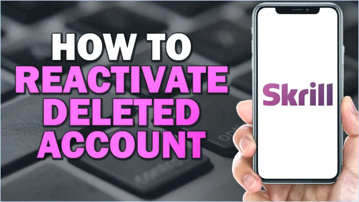 Comment réactiver mon compte supprimé?