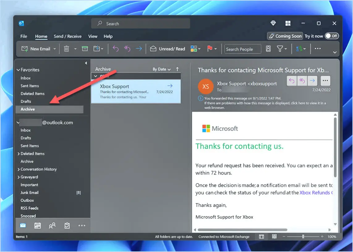 Comment restaurer les courriels dans Outlook 2022?