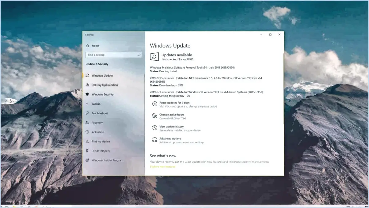 Comment télécharger la mise à jour windows 10 kb4507453 kb4507469 et kb4507435 pour la version 1903 1809 et 1803?