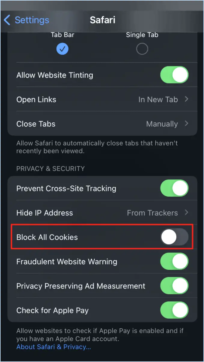 Comment vérifier les cookies sur l'iphone?