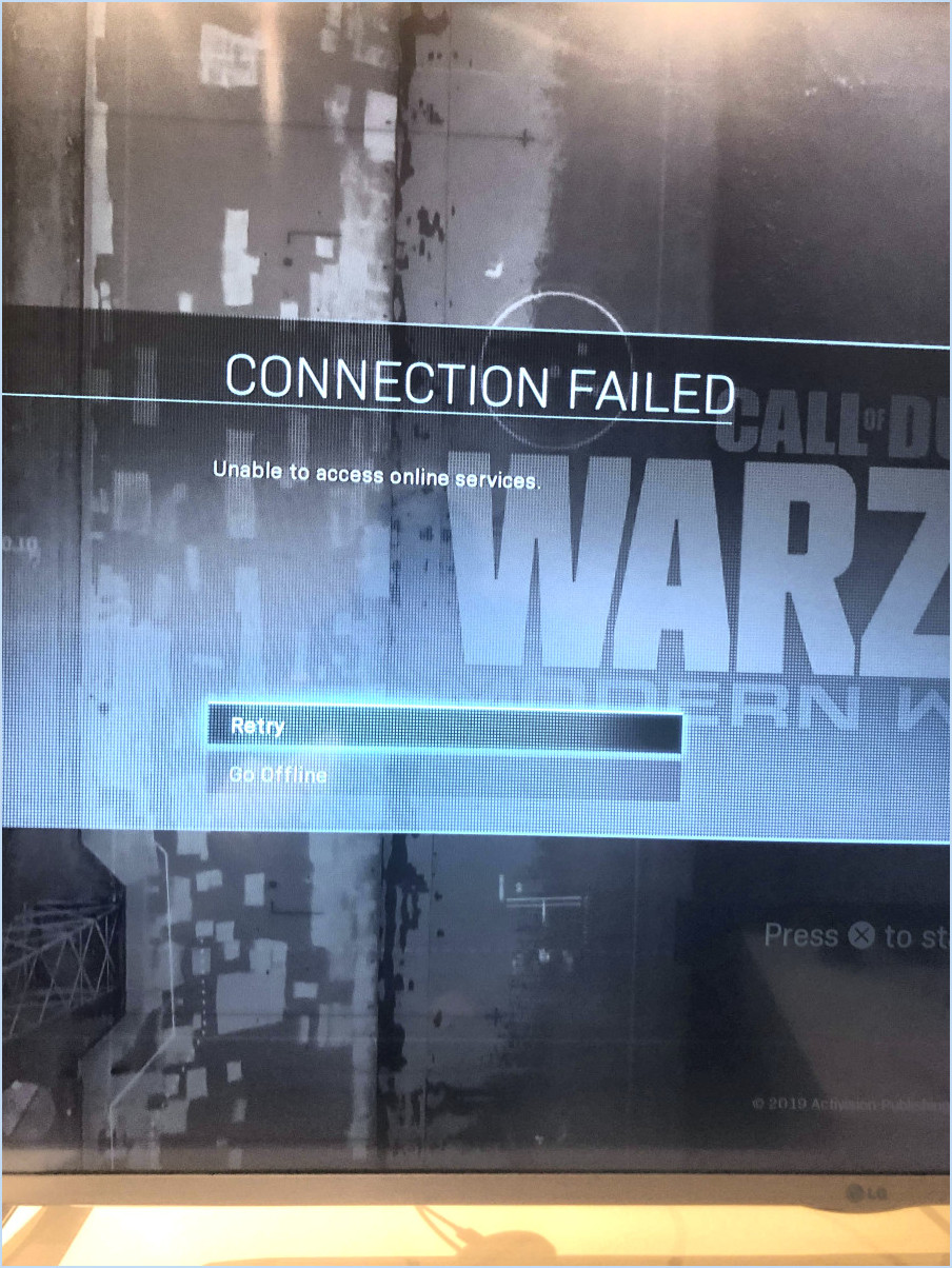 Pourquoi je ne peux pas accéder aux services en ligne warzone ps4?