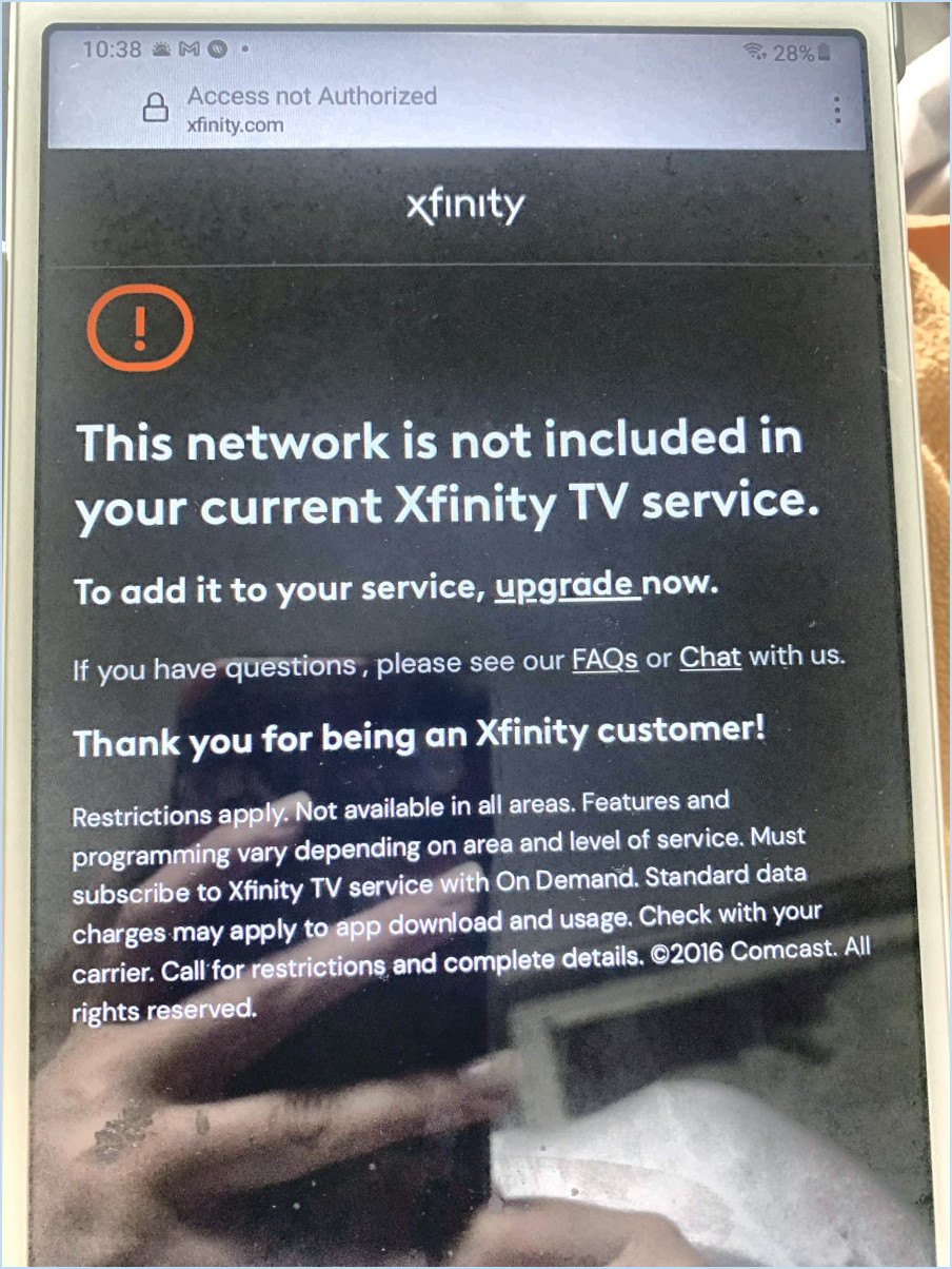 Pourquoi Xfinity dit que je suis un utilisateur secondaire?