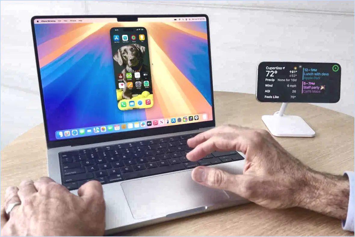 Fonction de miroir iPhone MacOS 15 avec iPhone en mode veille