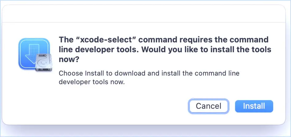 Installation des outils de ligne de commande sur Mac