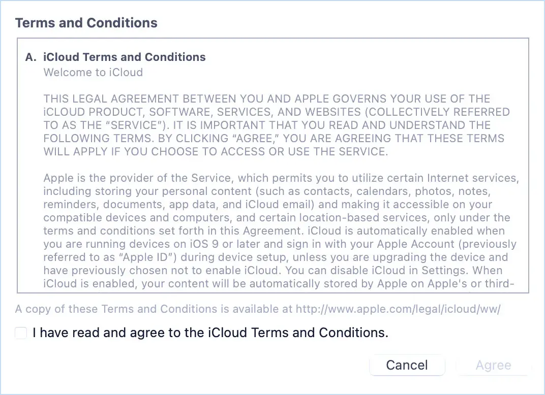 Les nouveaux termes et conditions iCloud sont un matériel de lecture passionnant