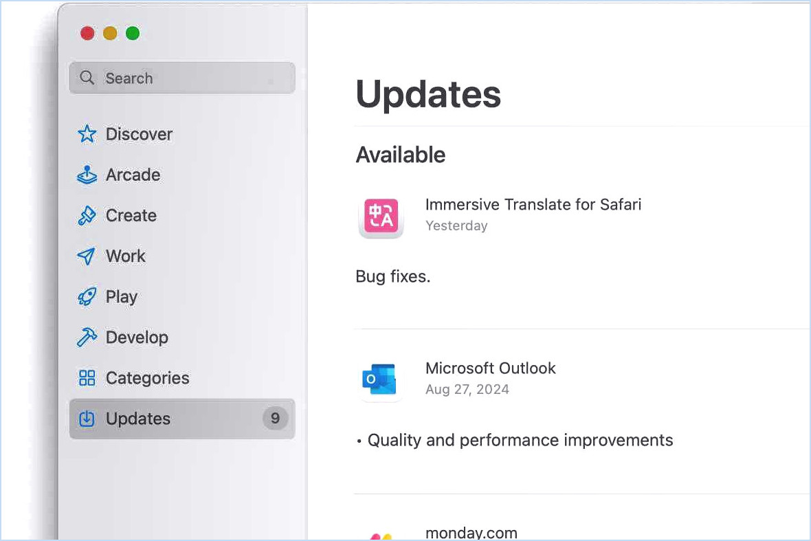 Mises à jour de Mac App Store