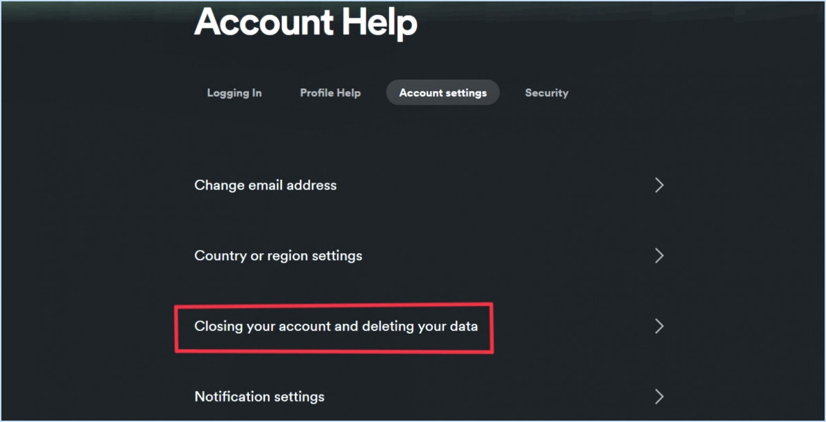 Combien de temps faut-il pour supprimer un compte Spotify?